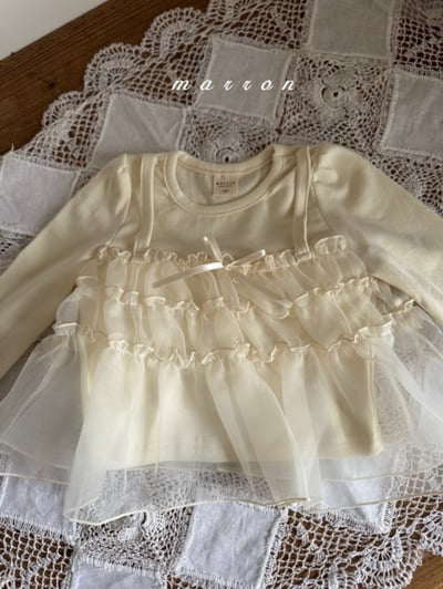 Marron07｜(1y-6y) 兩件式荷葉薄紗上衣6