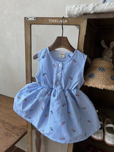 thelala45｜ (70-115) 花卉細條紋洋裝4