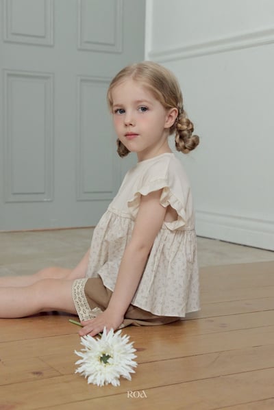 ROA20｜(6m-18m) 2色荷葉袖碎花上衣16