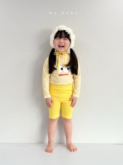 my_bebe05｜(75-105cm) 格紋長袖泳衣/花邊泳帽16