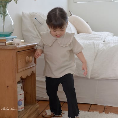 bebe nine06  (65cm-115cm) 3色荷葉娃娃領上衣1