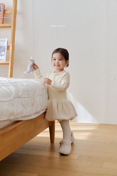 bebe nine35 (65cm-115cm) 2色磨毛連身氣球裙洋裝5