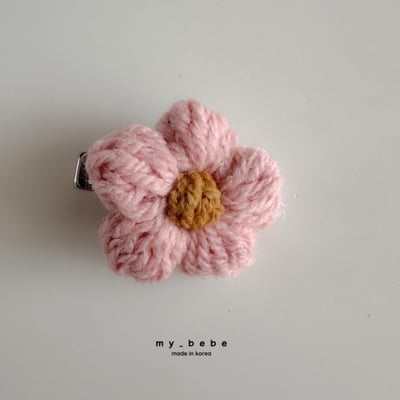 my_bebe35｜(free) 針織小花胎毛夾6