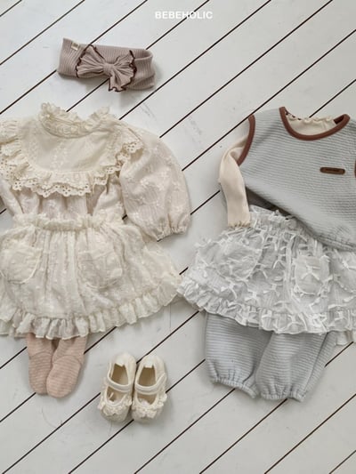 Bebe holic46｜(3m-18m) 法式層次蕾絲裙15