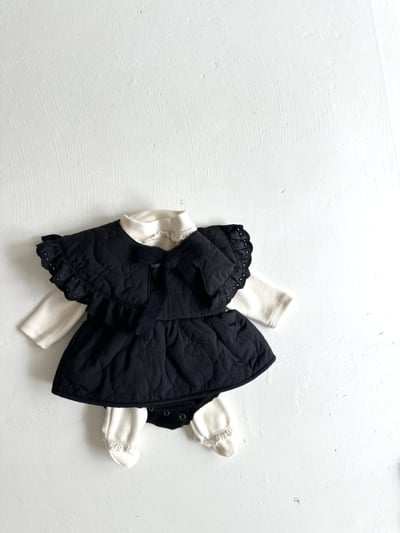 Bloom.b49｜(0m-24m) 蝴蝶結印花絎縫包屁衣2