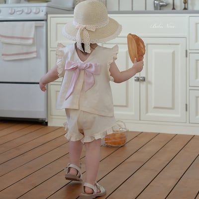 bebe nine44  (65cm-115cm) 3色絲帶荷葉邊套裝13