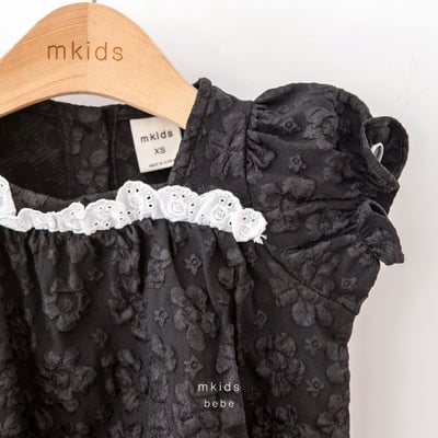 M-KIDS40｜(65-80cm) 印花蕾絲邊包屁衣3