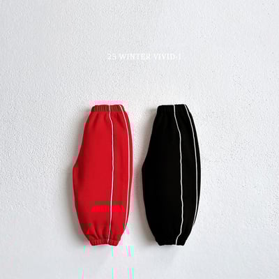 vivid13｜(78cm-125cm) 線條內刷毛休閒縮口褲8