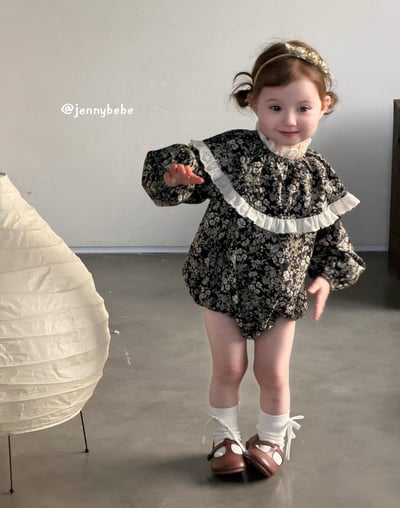 JE712｜(66-90cm) 復古碎花蕾絲花邊套裝19