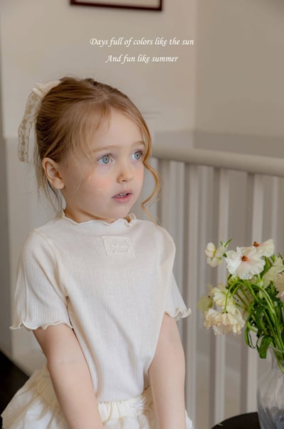 M-KIDS27｜(65-115cm) 捲邊蕾絲標上衣23