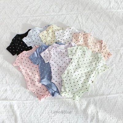 LIME&BLUE28｜(55-80cm)  明星波點包屁衣1