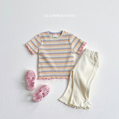 vivid49｜(78cm-125cm) 3款彩虹條紋木耳邊上衣16