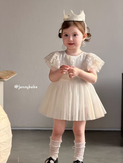 JE728｜(66-90cm) 公主袖薄紗蓬蓬裙包屁衣6