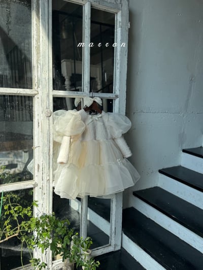 Marron 64｜(1y-6y) 公主蓬蓬袖袖薄紗洋裝14