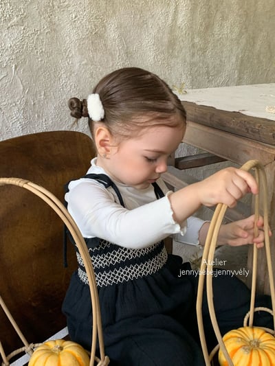 JE581｜(73-100cm) 抓皺綁帶連身褲/素面捲邊上衣21