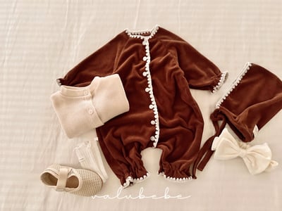 Valubebe37｜(65-80) 滾邊精靈綁帶帽16