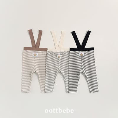Oottbebe81｜(0m-12m) 條紋緊身吊帶褲2