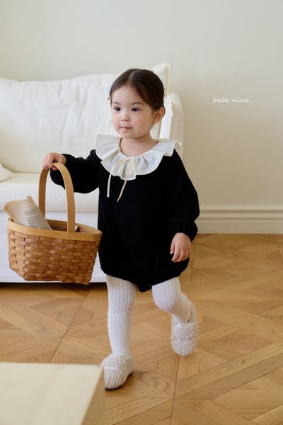 bebe nine58 (55cm-85cm) 3色翻領磨毛包屁衣1