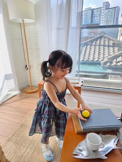 Color22｜(75-115cm) 細肩格紋洋裝12