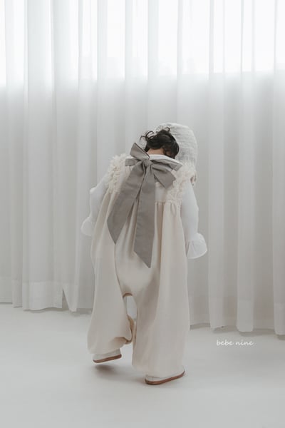 bebe nine26 (65-90) 2色蕾絲滾邊綁帶連身衣9