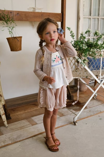 FLO21｜(75-140) 蕾絲開衫素外套4