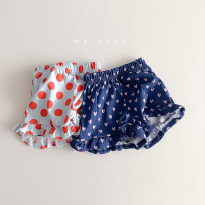my_bebe28｜(80-120cm) 印花荷葉邊短褲16