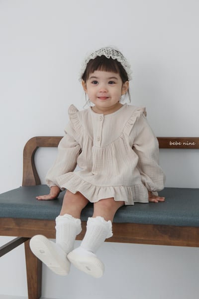 bebe nine12 (65-90) 2色荷葉棉麻包屁套裝6