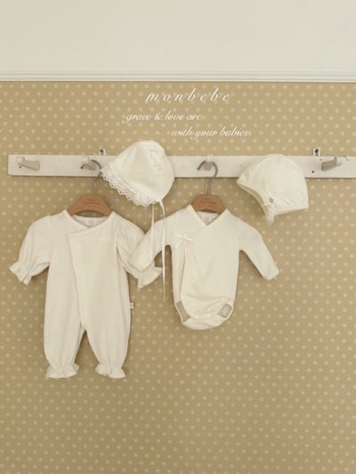 MONBEBE24｜(0m-3m) 貴族滾邊荷葉縮口連身衣4