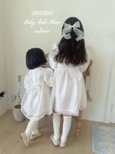 BBABBA13｜(3y-8y)  2色蝴蝶結段面洋裝5