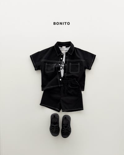 Bonito08｜(75cm-125cm) 2色口袋縫線亞麻套裝9