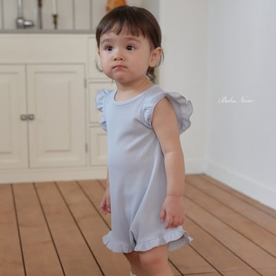 bebe nine05  (6m-24m) 3色波浪花邊無袖連身服1