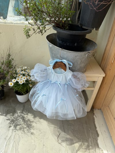 Marron08｜(3m-18m 1y-6y) 蝴蝶結紗裙裝15