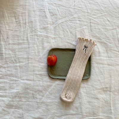 (free) 蝴蝶結刺繡無跟襪7