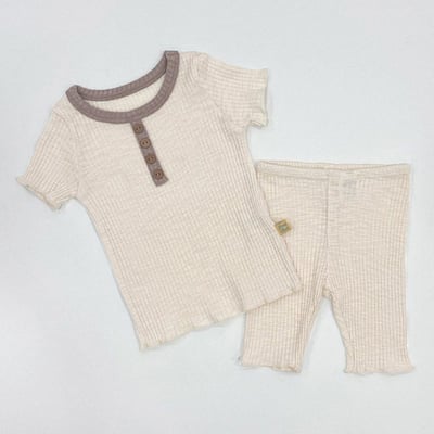 LIME&BLUE03｜(80-118cm)  素色鈕釦居家服10