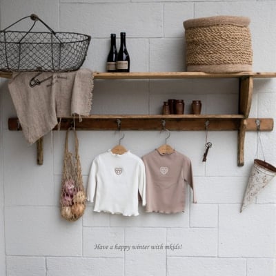 M-KIDS21｜(65-115cm) 2色刺繡捲邊上衣8