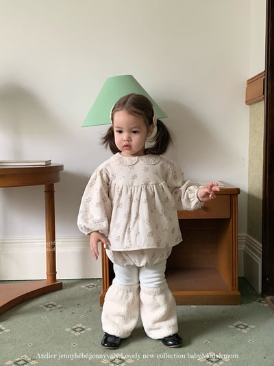 JE 651｜(73-100cm)  小花蕾絲包屁套裝12