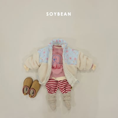 Soybean38｜(75cm-118cm) 碎花刷毛拉鍊外套9