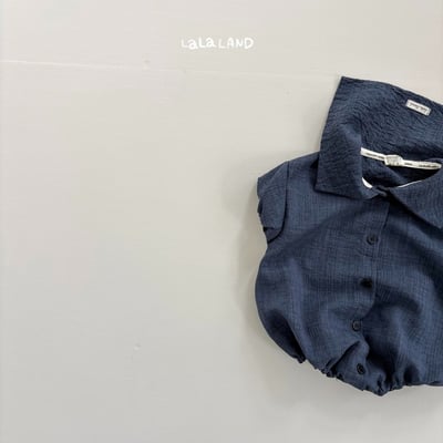 lala land26｜(3m-18m) 2色素面翻領包屁衣23