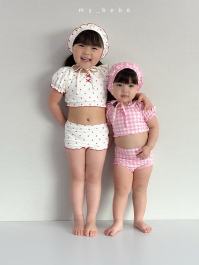 my_bebe04｜(75-105cm) 抓皺比基尼泳衣含泳帽15