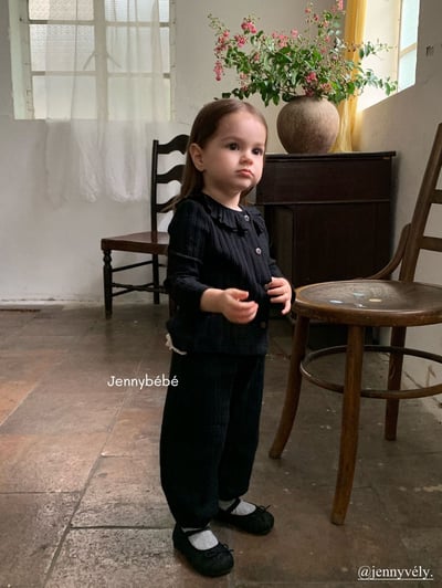 JE572｜(66-90cm) 荷葉領開襟外套/棉紗花邊束口褲12