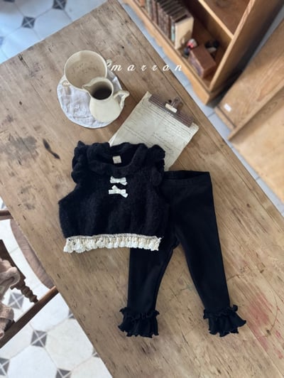 Marron 21｜(1y-6y) 荷葉邊緊身褲4