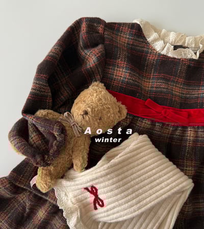 AOSTA32｜(6m-5y) 格紋蕾絲洋裝19