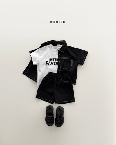 Bonito08｜(75cm-125cm) 2色口袋縫線亞麻套裝7