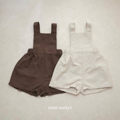 mimi market23 (75-90cm)  亞麻背帶褲1