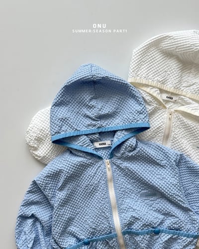 onu47｜(70cm-115cm) 泡泡紗拉鍊連帽外套3