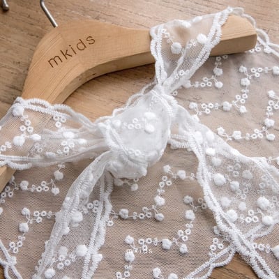 M-KIDS58｜(65-115cm) 蕾絲綁帶披肩5