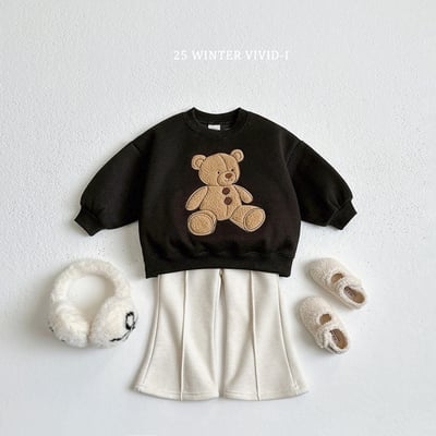 vivid17｜(78cm-125cm) 素面褶撊喇叭褲5