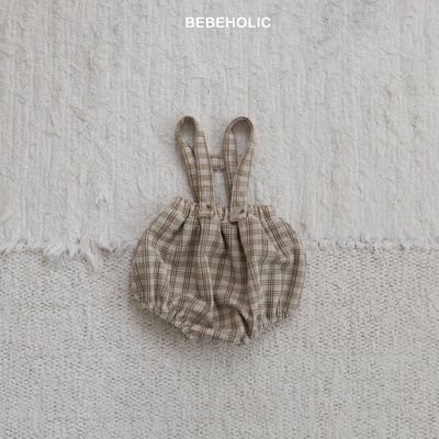 Bebe holic42｜(3m-18m) 格紋吊帶包屁褲6