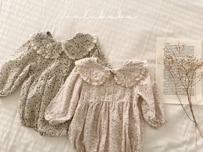 Valubebe14｜(65-80) 翻領碎花包屁衣15