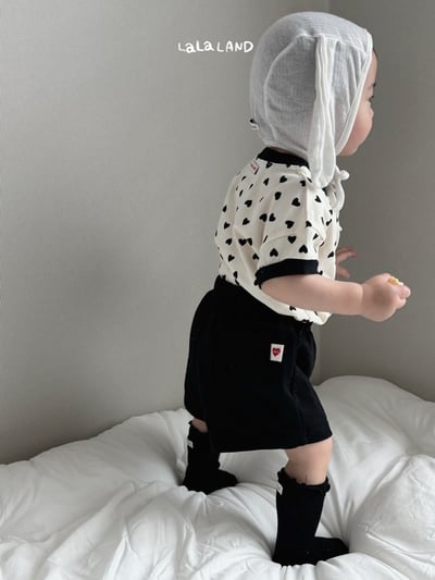lala land12｜(3m-18m) 4色口袋愛心標棉質短褲2